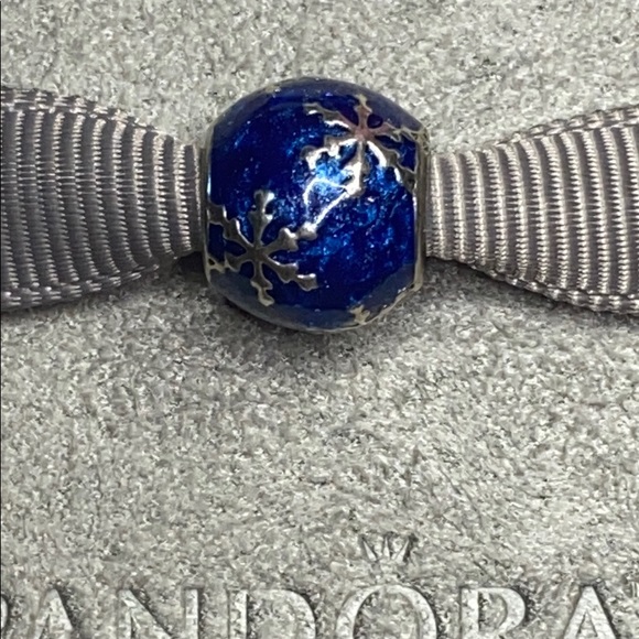 PANDORA SS Wintry Delight Midnight Blue Charm, EUC - Picture 4 of 7